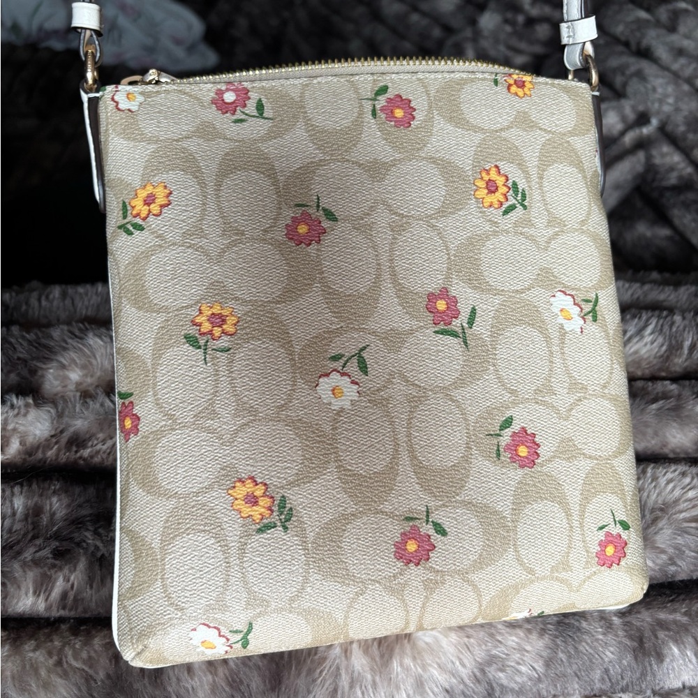 Coach Beige Floral Crossbody Bag - Picture 2 of 5